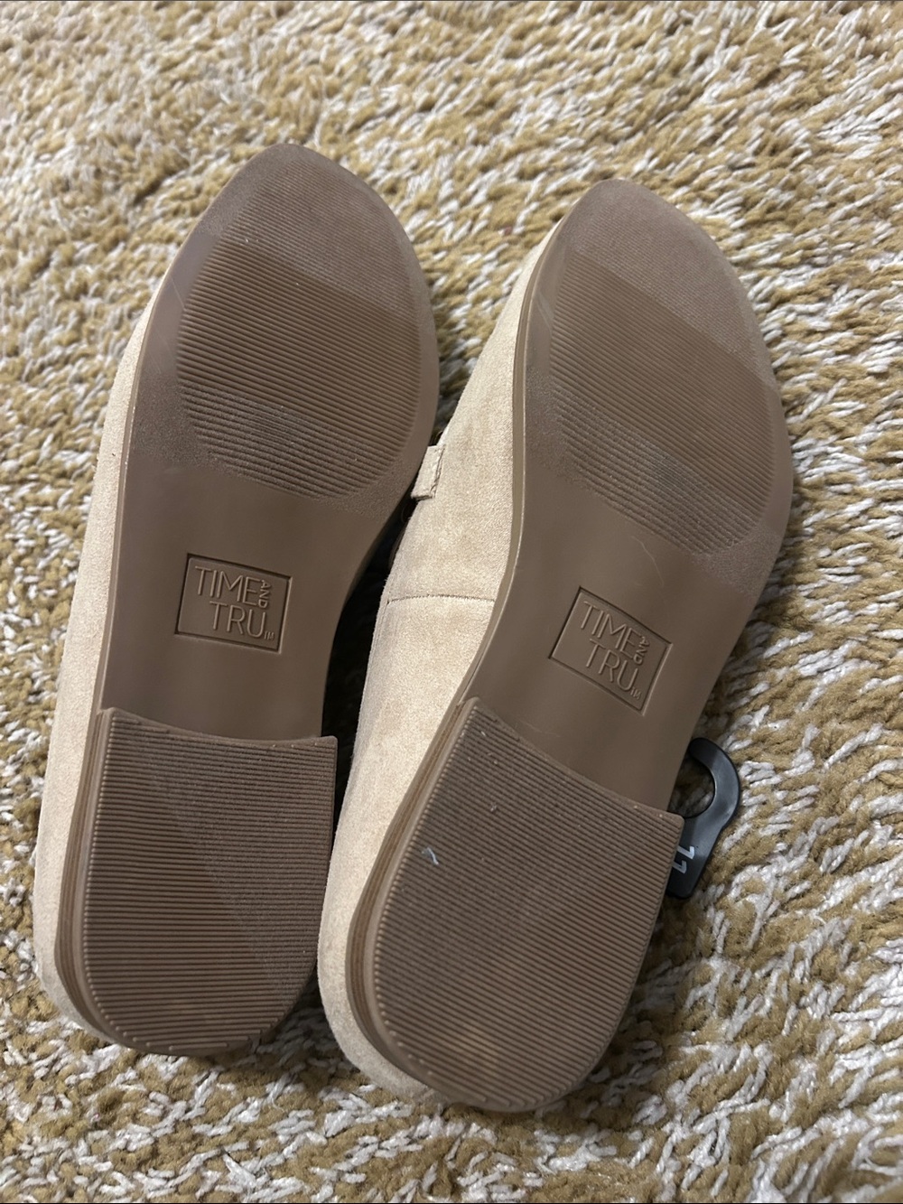 Time and Tru Beige Suede Loafers with Gold Bit - Picture 4 of 4